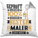 Maler Geschenk Lustiger Spruch für Maler Geschenkidee Bester Maler Der WeltKissen mit Füllung 40x40 (Grau) Grau Trendation