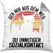 Lustige Kissen mit Füllung 40x40 Geschenk Geh Mir Aus Dem Weg DU Unnötiger Sozialkontakt Geschenkidee Frauen Sarkasmus Humor (Grau) Grau Trendation