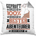 Abenteurer Geschenk Lustiger Spruch für Abenteurer Geschenkidee Bester Abenteurer Der WeltKissen mit Füllung 40x40 (Grau) Grau Trendation