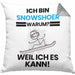 Snowshoer Geschenk Kissen mit Füllung 40x40 Lustiger Spruch Ich Bin Snowshoer Warum Weil Ich Es Kann Geschenkidee Bester Snowshoer Geburtstag (Grau) Grau Trendation