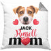 Jack Russell Besitzer Mom Mama Kissen mit Füllung 40x40 Geschenk Lustiger Spruch Geschenkidee Jack Russell Besitzerin (Grau) Grau Trendation