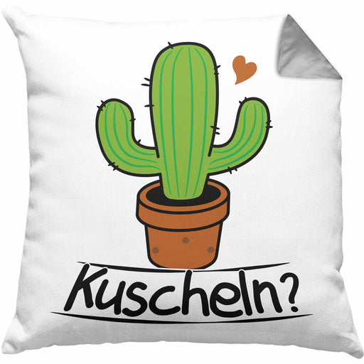 Kaktus Kissen mit Füllung 40x40 Geschenk Kuscheln Sarkasmus Humor Geschenkidee Kaktus-Liebhaber (Grau) Grau Trendation