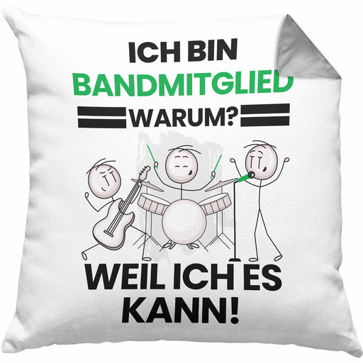 Bandmitglied Geschenk Kissen mit Füllung 40x40 Lustiger Spruch Ich Bin Bandmitglied Warum Weil Ich Es Kann Geschenkidee Bester Bandmitglied Geburtstag (Grau) Grau Trendation