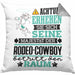Rodeo-Cowboy Geschenk Kissen mit Füllung 40x40 Lustiger Spruch Erheben Sie Sich Der Rodeo-Cowboy Betritt den Raum (Grau) Grau Trendation