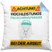 Fallschirmspringer Kissen mit Füllung 40x40 Geschenk Lustiger Spruch Geschenkidee für Fallschirmspringer Achtung Hochleistungs Fallschirmspringer Bei Der Arbeit (Grau) Blau Trendation