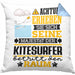 Kitesurfer Geschenk Kissen mit Füllung 40x40 Lustiger Spruch Erheben Sie Sich Der Kitesurfer Betritt den Raum (Grau) Blau Trendation