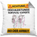 Survival-Experte Kissen mit Füllung 40x40 Geschenk Lustiger Spruch Geschenkidee für Survival-Experte Achtung Hochleistungs Survival-Experte Bei Der Arbeit (Grau) Grau Trendation