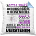 Rucksackreisender Geschenk Kaffee-Kissen mit Füllung 40x40 Geschenkidee für Rucksackreisender Ich Bin Rucksackreisender Ich Kann Es Dir Erklären Jedoch Nicht Für Dich Verstehen Spruch Lustig (Grau) Blau Trendation