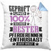 Pferderennen-Enthusiast Geschenk Lustiger Spruch für Pferderennen-Enthusiast Geschenkidee Bester Pferderennen-Enthusiast Der WeltKissen mit Füllung 40x40 (Grau) Blau Trendation