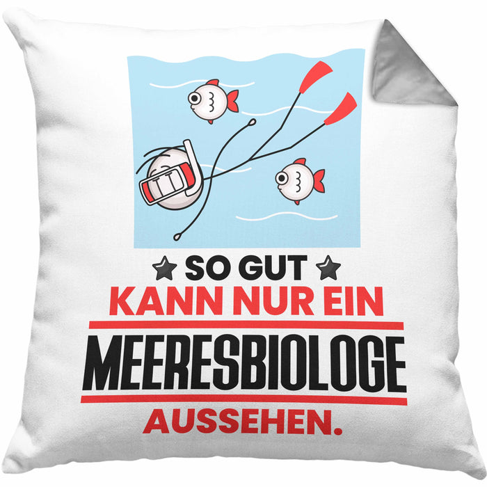 Meeresbiologe Geschenk Kissen mit Füllung 40x40 So Gut Kann Nur Ein Meeresbiologe Aussehen Geschenkidee (Grau) Grau Trendation