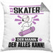 Skater Kissen mit Füllung 40x40 Geschenk für Skater Der Mann Der Alles Kann Geschenkidee zum Geburtstag (Grau) Grau Trendation