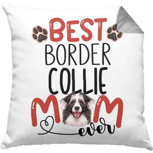Border Collies Mom Besitzerin Kissen mit Füllung 40x40 Geschenk Lustiger Spruch Geschenkidee Besitzerin Border Collies Mama (Grau) Grau Trendation