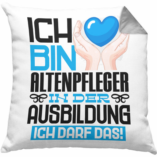 Altenpfleger Ausbildung Kissen mit Füllung 40x40 Geschenk Ich Bin Altenpfleger In Der Ausbildung Ich Darf Das Geschenkidee Spruch (Grau) Grau Trendation