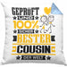 Cousin Geschenk Lustiger Spruch für Cousin Geschenkidee Bester Cousin Der WeltKissen mit Füllung 40x40 (Grau) Blau Trendation