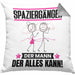 Spaziergänger Kissen mit Füllung 40x40 Geschenk für Spaziergänger Der Mann Der Alles Kann Geschenkidee zum Geburtstag (Grau) Grau Trendation
