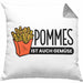 Lustige Kissen mit Füllung 40x40 mit Spruch "Pommes Ist Auch Gemüse" Pommes-Liebhaber (Grau) Grau Trendation