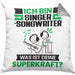 Singer-Songwriter Kissen mit Füllung 40x40 Geschenk für Singer-Songwriter Geburtstag Lustiger Spruch Was Ist Deine Superkraft (Grau) Grau Trendation