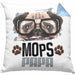 Mops Papa Besitzer Kissen mit Füllung 40x40 Geschenk Lustiger Spruch Geschenkidee Mops Liebhaber (Grau) Blau Trendation