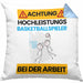 Basketballspieler Kissen mit Füllung 40x40 Geschenk Lustiger Spruch Geschenkidee für Basketballspieler Achtung Hochleistungs Basketballspieler Bei Der Arbeit (Grau) Blau Trendation