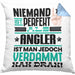 Angler Geschenk Kissen mit Füllung 40x40 Lustige Geschenkidee für Angler Geburtstag Niemand Ist Perfekt Aber Als Angler Ist Man Nah Dran (Grau) Blau Trendation