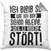 Lustige Kissen mit Füllung 40x40 Mit SpruchIch Bleib So Wie Ich Bin Schon Alleine Weil Es Andere Stört Sprüche Geschenkidee Kollege (Grau) Grau Trendation