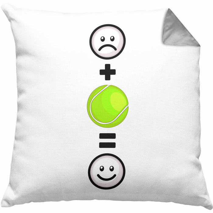 Tennis Kissen mit Füllung 40x40 Geschenk für Tennisspieler Männer Frauen Lustige Geschenkidee :( + Tennisball = :) Geburtstag (Grau) Grau Trendation