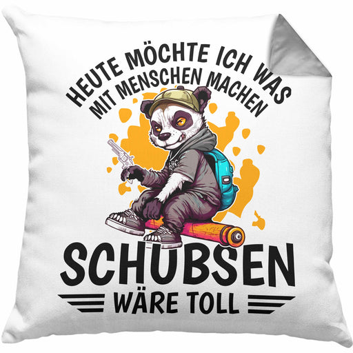 Lustige Kissen mit Füllung 40x40 Waschbär Heute Möchte Ich Was Mit Menschen Machen Schubsen Wäre Toll Sarkasmus Ironier Humor (Grau) Grau Trendation