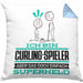 Curling-Spieler Geschenk Kissen mit Füllung 40x40 Ich Bin Curling-Spieler Aber Sag Doch Einfach Superheld Lustige Geschenkdiee für Curling-Spieler (Grau) Blau Trendation