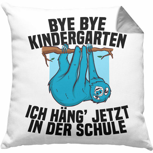 Kita Abgänger 2024 Schulstart Kissen mit Füllung 40x40 Geschenk Jungen Mädchen Einschulung Schulanfang Erster Schultag Idee (Grau) Grau Trendation