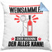 Weinsammler Kissen mit Füllung 40x40 Geschenk für Weinsammler Der Mann Der Alles Kann Geschenkidee zum Geburtstag (Grau) Blau Trendation