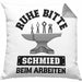 Schmied Geschenke Kissen mit Füllung 40x40 mit Spruch Hufschmied Geschenkidee (Grau) Grau Trendation
