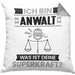 Anwalt Kissen mit Füllung 40x40 Geschenk für Anwalt Geburtstag Lustiger Spruch Was Ist Deine Superkraft (Grau) Grau Trendation