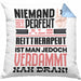 Reittherapeut Geschenk Kissen mit Füllung 40x40 Lustige Geschenkidee für Reittherapeut Geburtstag Niemand Ist Perfekt Aber Als Reittherapeut Ist Man Nah Dran (Grau) Blau Trendation