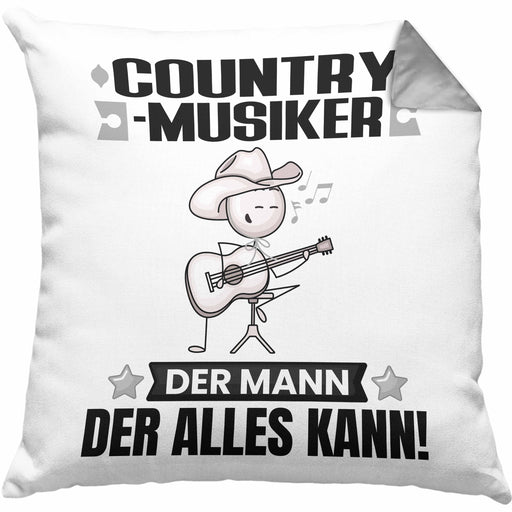 Country-Musiker Kissen mit Füllung 40x40 Geschenk für Country-Musiker Der Mann Der Alles Kann Geschenkidee zum Geburtstag (Grau) Grau Trendation