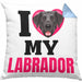 Labrador Besitzerin Kissen mit Füllung 40x40 Geschenk Lustiger Spruch Geschenkidee I Love My Labrador (Grau) Blau Trendation