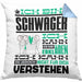 Schwager Geschenk Kaffee-Kissen mit Füllung 40x40 Geschenkidee für Schwager Ich Bin Schwager Ich Kann Es Dir Erklären Jedoch Nicht Für Dich Verstehen Spruch Lustig (Grau) Blau Trendation