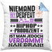 Hiphop-Produzent Geschenk Kissen mit Füllung 40x40 Lustige Geschenkidee für Hiphop-Produzent Geburtstag Niemand Ist Perfekt Aber Als Hiphop-Produzent Ist Man Nah Dran (Grau) Blau Trendation