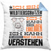 Wildtierschützer Geschenk Kaffee-Kissen mit Füllung 40x40 Geschenkidee für Wildtierschützer Ich Bin Wildtierschützer Ich Kann Es Dir Erklären Jedoch Nicht Für Dich Verstehen Spruch Lustig (Grau) Blau Trendation