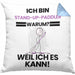Stand-Up-Paddler Geschenk Kissen mit Füllung 40x40 Lustiger Spruch Ich Bin Stand-Up-Paddler Warum Weil Ich Es Kann Geschenkidee Bester Stand-Up-Paddler Geburtstag (Grau) Blau Trendation