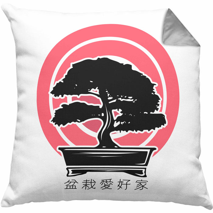 Lustige Bonsai Kissen mit Füllung 40x40 Geschenk für Bonsai-Liebhaber Grafik (Grau) Grau Trendation