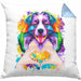 Australian Shepherd Besitzer Farbe Love Kissen mit Füllung 40x40 Geschenk Lustiger Spruch Geschenkidee Australian Shepherd Besitzerin (Grau) Blau Trendation