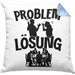 Poker Kissen mit Füllung 40x40 Geschenk für Poker-Spieler Männer Geschenkidee Problem und Lösung Poker Spielen Kartenspielen (Grau) Blau Trendation
