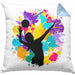 Volleyball Geschenk Kissen mit Füllung 40x40 Grafik Coach Herren Mädchen Kaffee Zubehör Volleyball-Spieler Spielerin (Grau) Blau Trendation
