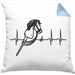Hobbyhorse Mädchen Kissen mit Füllung 40x40 Geschenk Hobby Horse Pferde Grafik Herzschlag (Grau) Blau Trendation