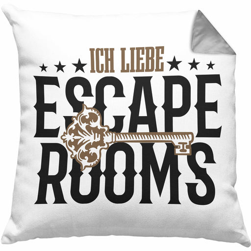 Escape Room Lustige Kissen mit Füllung 40x40 Escape Room Fans Geschenkidee (Grau) Grau Trendation