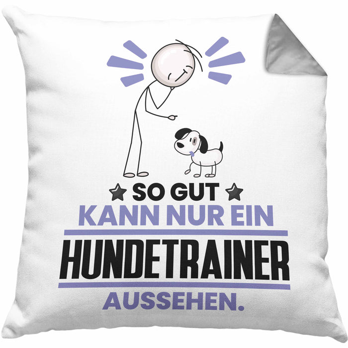Hundetrainer Geschenk Kissen mit Füllung 40x40 So Gut Kann Nur Ein Hundetrainer Aussehen Geschenkidee (Grau) Grau Trendation