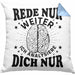 Psychologie Kissen mit Füllung 40x40 Geschenk Psycho Geschenkidee Rede Nur Weiter Ich Analysiere Dich Nur Spruch Psychologie-Student (Grau) Blau Trendation