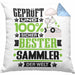 Sammler Geschenk Lustiger Spruch für Sammler Geschenkidee Bester Sammler Der WeltKissen mit Füllung 40x40 (Grau) Blau Trendation