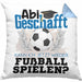 Abi Geschafft Abitur Prüfung Bestanden Kissen mit Füllung 40x40 Geschenk Kann Ich Jetzt Wieder Fußball Spielen Fußballspieler Geschenkidee (Grau) Blau Trendation