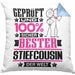 Stiefcousin Geschenk Lustiger Spruch für Stiefcousin Geschenkidee Bester Stiefcousin Der WeltKissen mit Füllung 40x40 (Grau) Blau Trendation